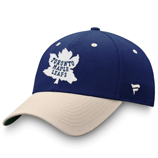 Toronto Maple Leafs NHL Fanatics Branded Men's Blue/Beige True Classics Structured Stretch Fit Hat