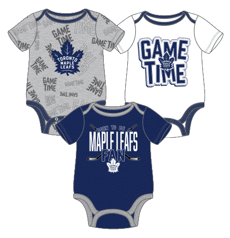 Toronto Maple Leafs NHL Outerstuff Infant Game Time 3 Piece Creeper Set