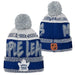 Toronto Maple Leafs NHL Outerstuff Kids Royal Blue/White Special Edition 2.0 Script Cuff Pom Knit Hat