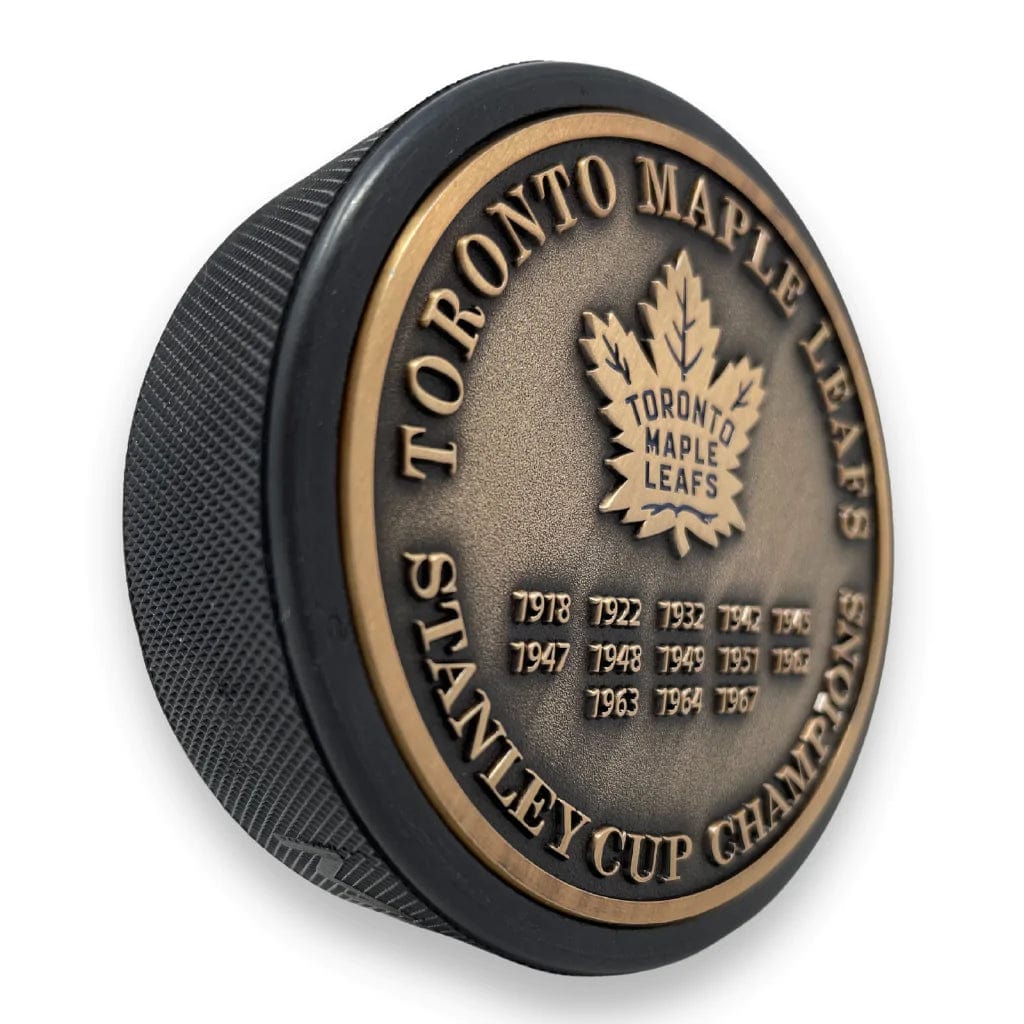 Toronto Maple Leafs NHL Stanley Cup Years Medallion Hockey Puck