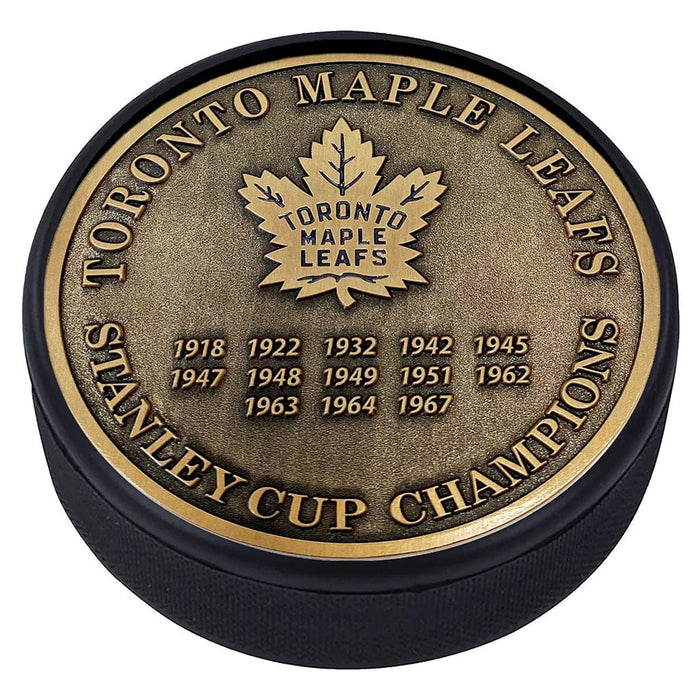 Toronto Maple Leafs NHL Stanley Cup Years Medallion Hockey Puck