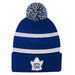 Toronto Maples Leafs NHL Fanatics Branded Youth Blue Special Edition 2.0 Beanie Cuff Pom Knit Hat
