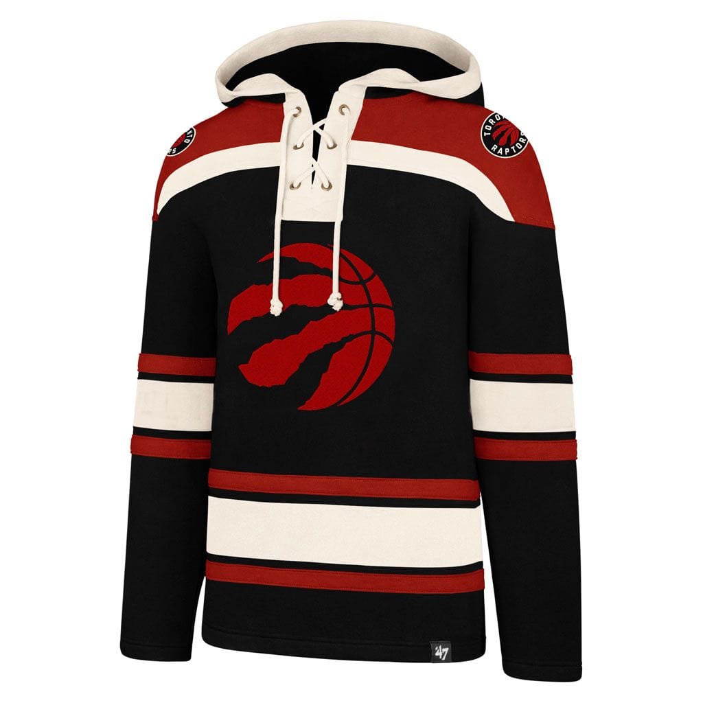 Toronto Raptors NBA 47 Brand Men's Black Heavyweight Lacer Hoodie