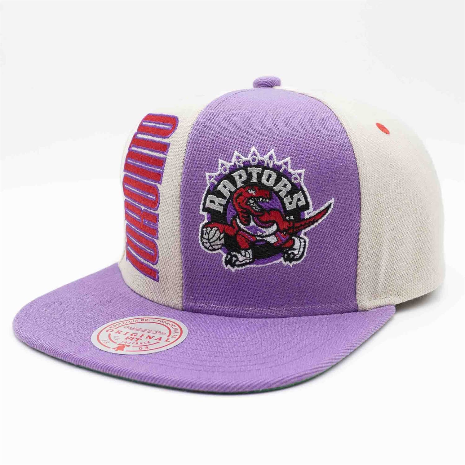 Toronto Raptors NBA Mitchell & Ness Men's Off White Pop Panel Snapback