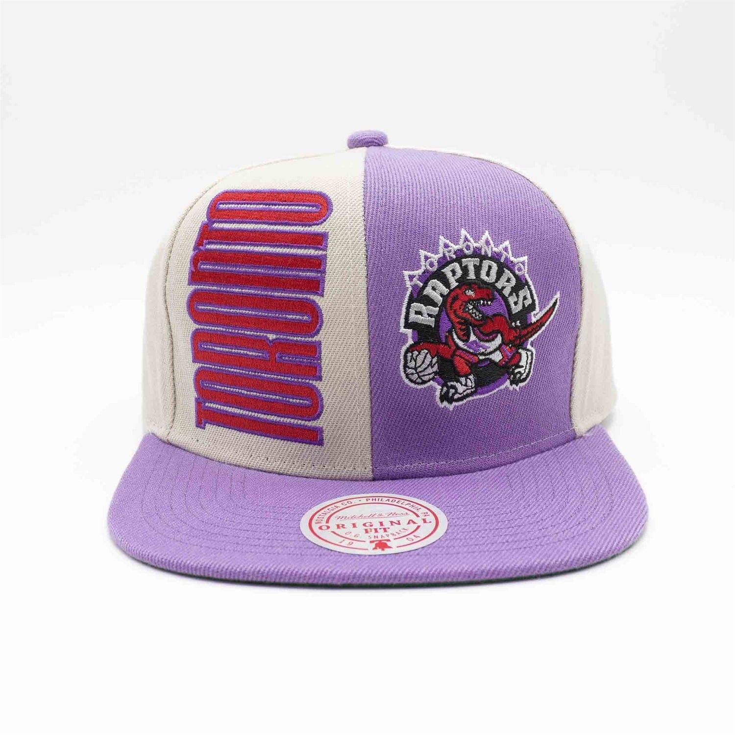 Toronto Raptors NBA Mitchell & Ness Men's Off White Pop Panel Snapback