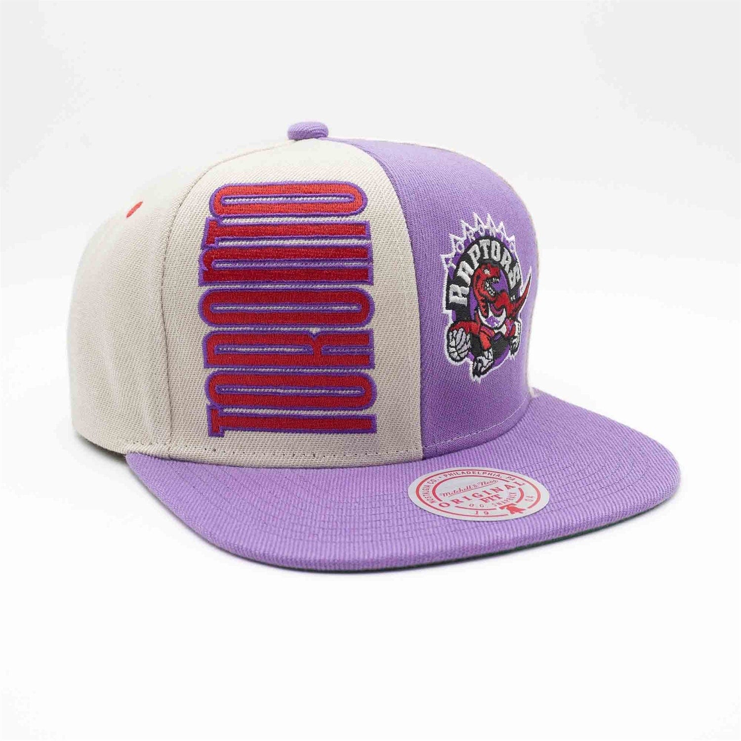 Toronto Raptors NBA Mitchell & Ness Men's Off White Pop Panel Snapback