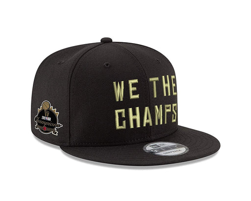 Toronto Raptors NBA New Era Men's Black 9Fifty Gold WTC Champions Hat Side Patch Snapback