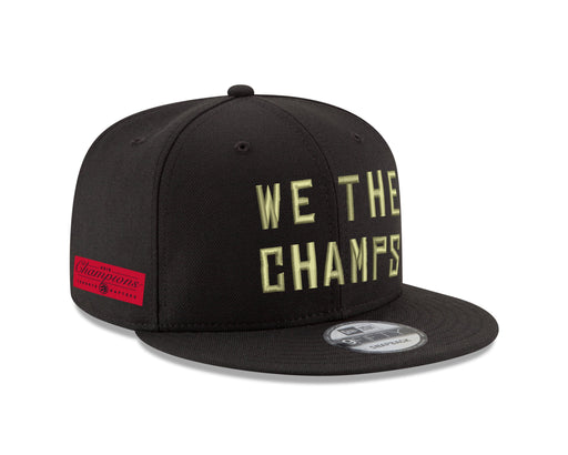 Toronto Raptors NBA New Era Men's Black 9Fifty Gold WTC Champions Hat Side Rectangle Patch Snapback