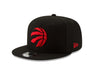 Toronto Raptors NBA New Era Men's Black 9Fifty Red Logo Champions Rectangle Patch Snapback