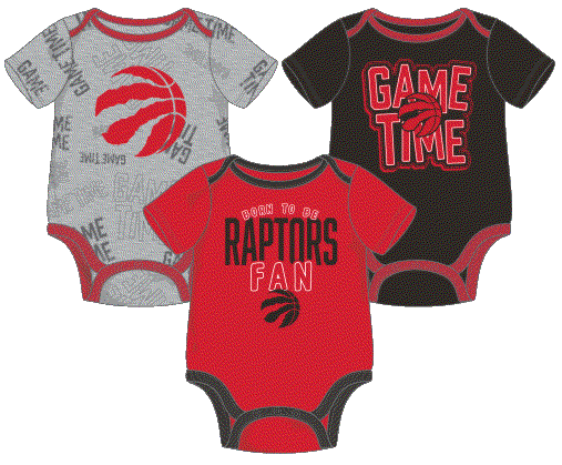 Toronto Raptors NBA Outerstuff Infant Red/Black Game Time 3 Piece Creeper Set