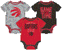Toronto Raptors NBA Outerstuff Infant Red/Black Game Time 3 Piece Creeper Set