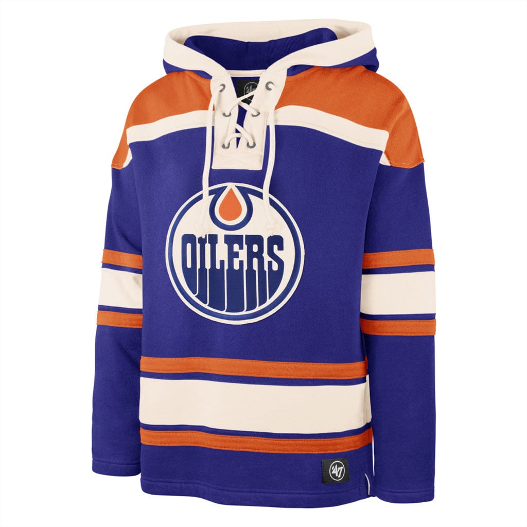 Wayne Gretzky Edmonton Oilers NHL 47 Brand Men's Royal Blue Alumni Heavyweight Lacer Hoodie