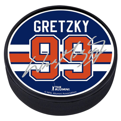 Wayne Gretzky Edmonton Oilers NHL Alumni Replica Signature Souvenir Hockey Puck