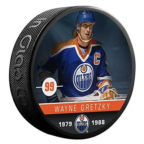 Wayne Gretzky Edmonton Oilers NHL Inglasco Alumni Souvenir Hockey Puck
