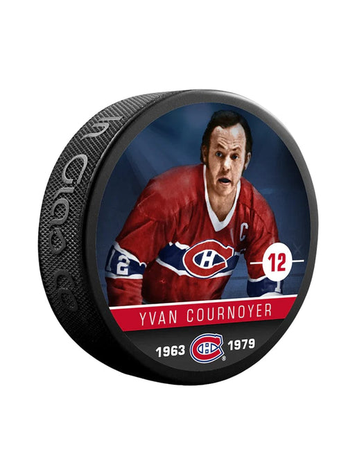 Yvan Cournoyer Montreal Canadiens NHL Inglasco Alumni Souvenir Hockey Puck